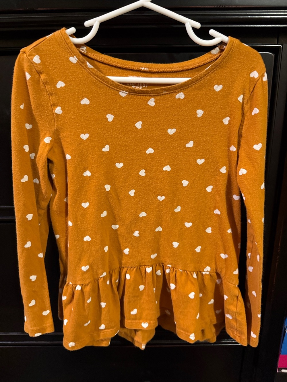 jumping beans Rust Orange Heart Peplum Long-Sleeve Top